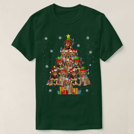 Cavapoo kerstboom Funny Santa Cavoodle Dog Xm T-shirt (Design voorkant)