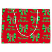 Cavapoo-kersthond en groene boe groot cadeauzakje (Achterkant)