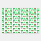 Cavapoo-kersthond en Groene Bow 3 Kleurpaden Inpakpapier Vel (Voorkant 3)