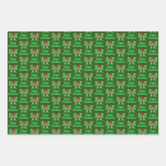 Cavapoo-kersthond en Groene Bow 3 Kleurpaden Inpakpapier Vel (Voorkant 2)