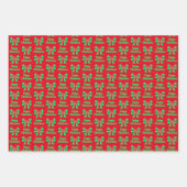 Cavapoo-kersthond en Groene Bow 3 Kleurpaden Inpakpapier Vel (Voorkant)