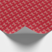 Cavapoo kersthond Schattige silhouet rood Cadeaupapier (Hoek)