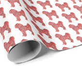 Cavapoo kersthond Schattige silhouet wit Cadeaupapier (Rol Hoek)