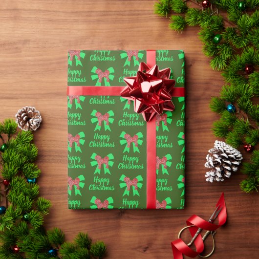 Cavapoo Kerstmis Hond & Groene Boog Groen Cadeaupapier (Feestdagen Geschenken)