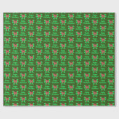 Cavapoo Kerstmis Hond & Groene Boog Groen Cadeaupapier (Vlak)