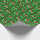 Cavapoo Kerstmis Hond & Groene Boog Groen Cadeaupapier (Hoek)