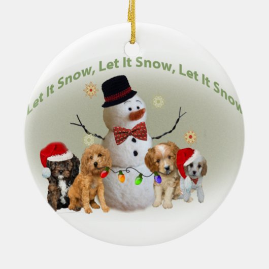 Cavapoo Let it Snow Ornament (Achterkant)