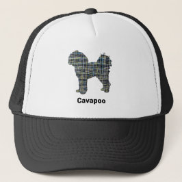 Cavapoo Leuke Hond Silhouet Grid Custom Trucker Pet