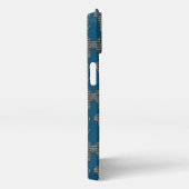 Cavapoo Leuke Hond Silhouet Raster Blauw iPhone Hoesje (Rechterkant)