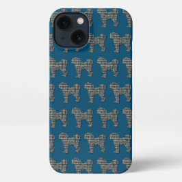 Cavapoo Leuke Hond Silhouet Raster Blauw iPhone 13 Hoesje