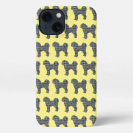 Cavapoo Leuke Hond Silhouet Raster Geel iPhone 13 Hoesje