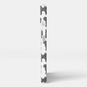 Cavapoo Leuke Hond Silhouet Raster Wit iPhone Hoesje (Linkerkant)