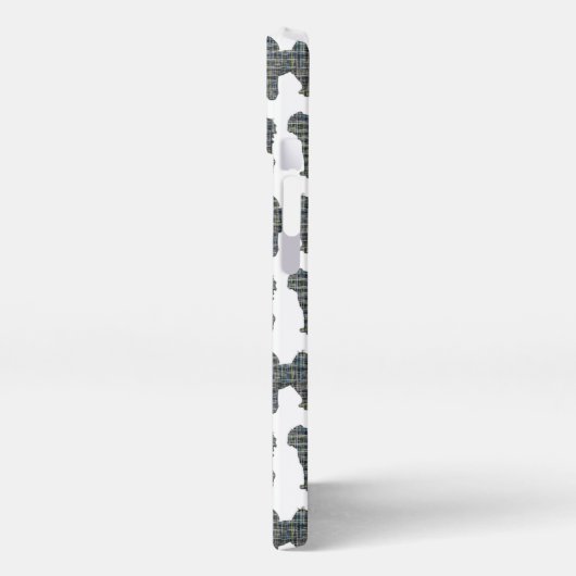 Cavapoo Leuke Hond Silhouet Raster Wit iPhone Hoesje (Linkerkant)