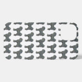 Cavapoo Leuke Hond Silhouet Raster Wit iPhone Hoesje (Achterkant horizontaal)