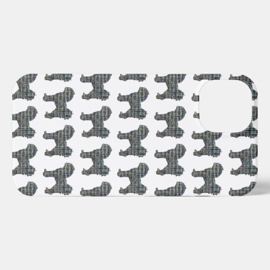 Cavapoo Leuke Hond Silhouet Raster Wit iPhone Hoesje (Achterkant horizontaal)