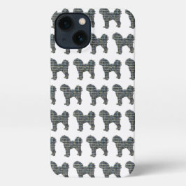 Cavapoo Leuke Hond Silhouet Raster Wit iPhone 13 Hoesje