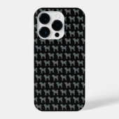 Cavapoo Leuke Hond Silhouet Raster Zwart iPhone Hoesje (Achterkant)