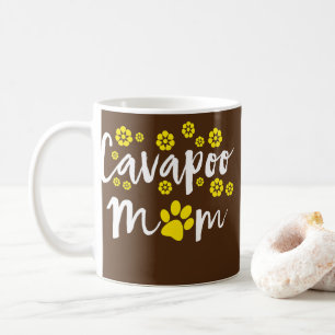 Cavapoo Mam Buttercup Flower Design met Geel Koffiemok