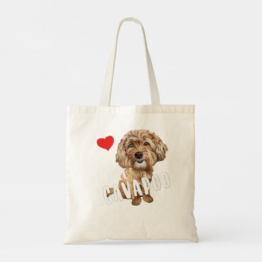 Cavapoo mam Design for Hondenliefhebbers Funny Cut Tote Bag (Achterkant)
