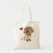 Cavapoo mam Design for Hondenliefhebbers Funny Cut Tote Bag (Voorkant)