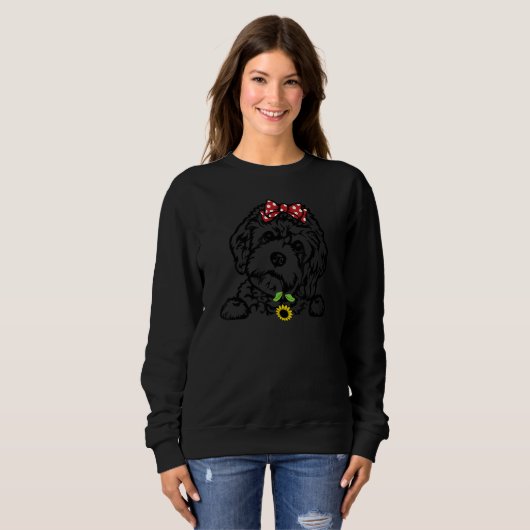 Cavapoo moeder Cavapoo zonnebloem Trui (Voorkant volledig)