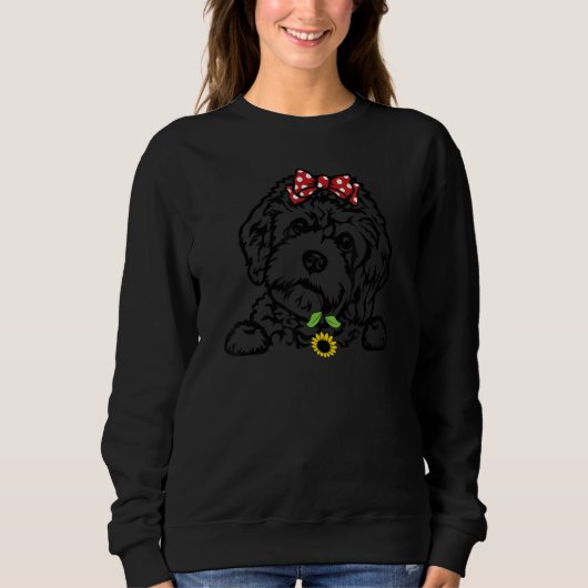 Cavapoo moeder Cavapoo zonnebloem Trui (Voorkant)