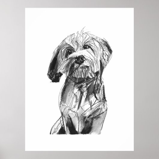 Cavapoo Muur Kunst Poster, Honden Kunst Print (Voorkant)