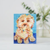 Cavapoo "Ollie". Briefkaart (Staand voorkant)