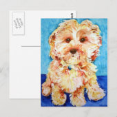 Cavapoo "Ollie". Briefkaart (Voorkant / Achterkant)