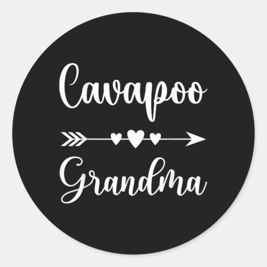 Cavapoo Oma Funny Cavapoo Hondenliefhebbers Cadeau Ronde Sticker (Voorkant)