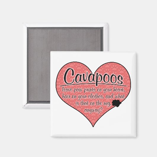 Cavapoo Paw Drukt Dog Humor Magneet (Voorkant / Achterkant)