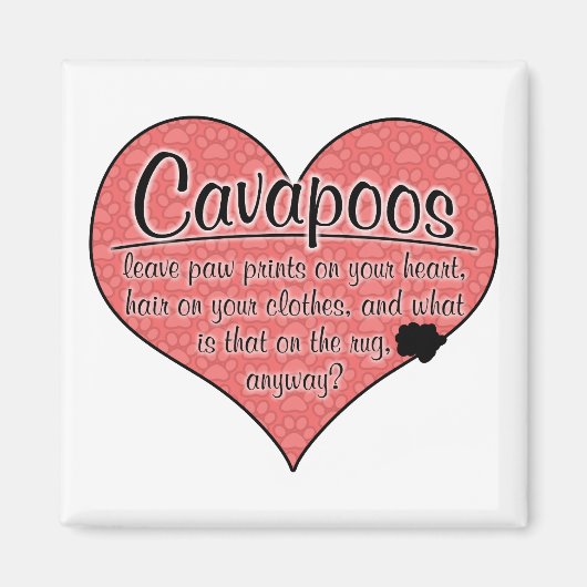 Cavapoo Paw Drukt Dog Humor Magneet (Voorkant)