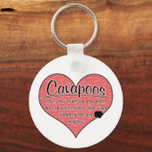 Cavapoo Paw Drukt Dog Humor Sleutelhanger (Voorkant)