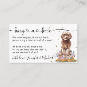 Cavapoo Poedel "Breng een boek" Baby shower Informatiekaartje (Voorkant)