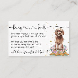 Cavapoo Poodle "Breng een Boek" Baby Shower Informatiekaartje
