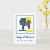 Cavapoo Puppy Dog Gefeliciteerd Wenskaart Kaart (Gele Bloem)