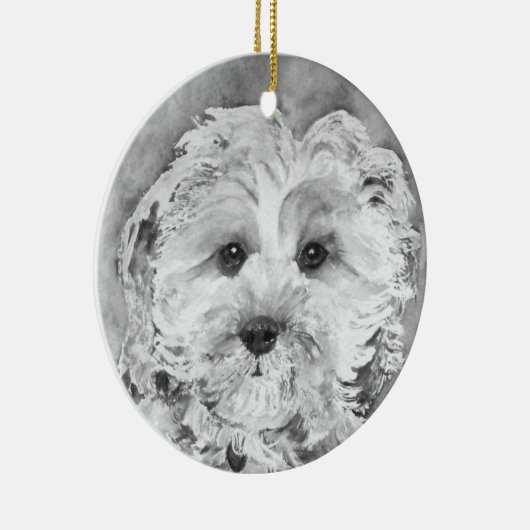 Cavapoo puppy. keramisch ornament (Rechts)