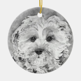 Cavapoo puppy. keramisch ornament