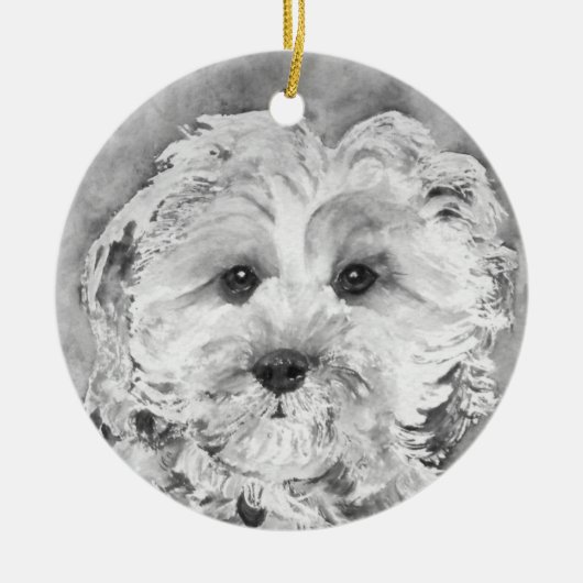 Cavapoo puppy. keramisch ornament (Voorkant)