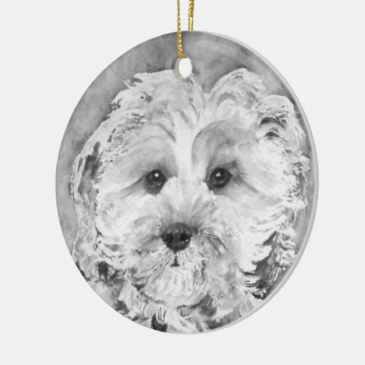 Cavapoo puppy. keramisch ornament (Links)