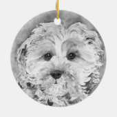 Cavapoo puppy. keramisch ornament (Achterkant)