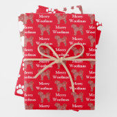 Cavapoo Schattige Hondensilhouet Rood Merry Woofma Inpakpapier Vel (In situ)