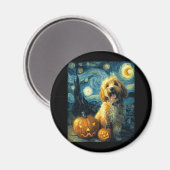 Cavapoo Schattigee Hond Halloween Jack O Lantern P Magneet (Voorkant / Achterkant)