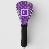 Cavapoo Schattigee Hond Paarse Silhouet Monogram Golfheadcover (Voorkant)