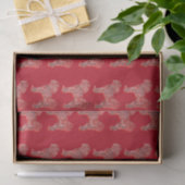 Cavapoo Schattigee Kersthond Silhouette Rood Tissuepapier (Geschenk)
