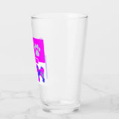Cavapoo Silhouette Dog & Paw Pink and Blue Square Glas (Links)