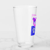 Cavapoo Silhouette Dog & Paw Pink and Blue Square Glas (Rechts)