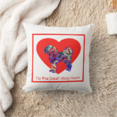 Cavapoo Silhouette Dog Red Heart Moederdag Kussen (Deken)