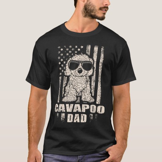 Cavapoo Vader Cool Vintage Retro Trots T-shirt (Voorkant)
