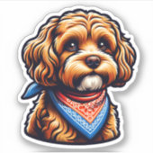 Cavapoo Vinyl Dog Sticker (Voorkant)
